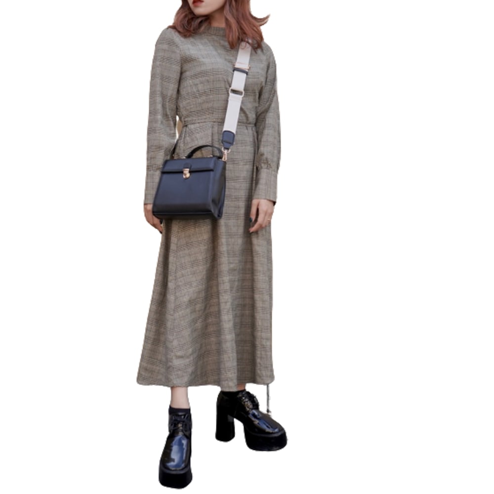 Glen Check Classic Long Onepiece (beige) A,D,G レディース