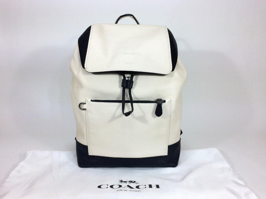 リュックサック マンハッタン オールレザー ホワイト×ネイビー バイカラー 【中古品】 29,060円