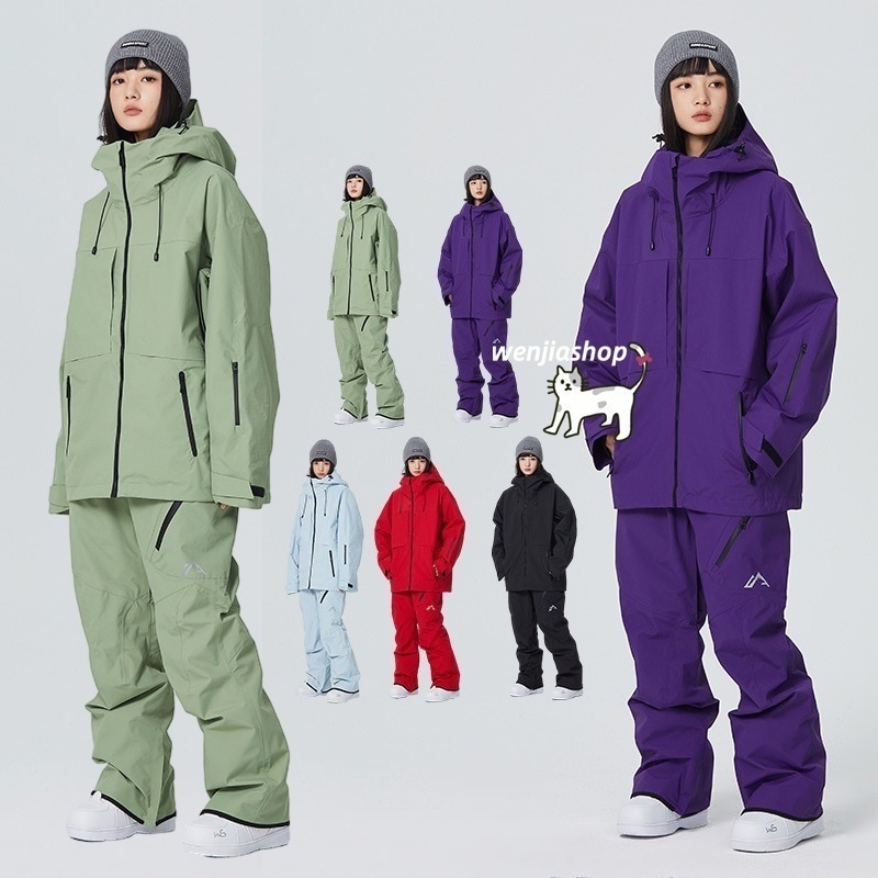 スノーボードウェア上下セットレディースメンズ防水15000mmスキーウェアジャケットアウターパーカーロングパンツ韓国風スノボウェアプルオーバー防水防寒防雪保温防風通気
