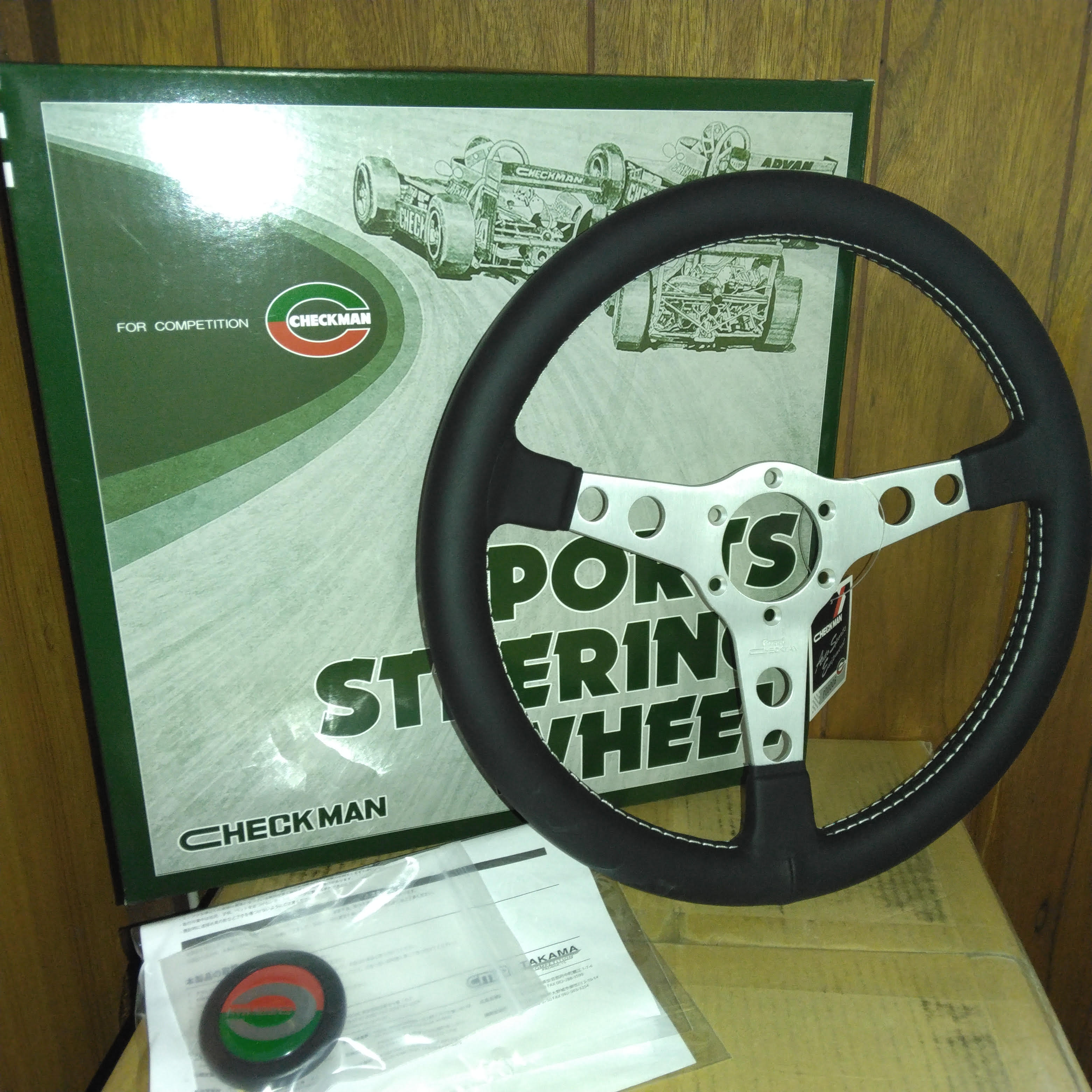 CMR（CHECKMAN RACING）Sports Steering Rossi（ロッシ）360mm チェックマン