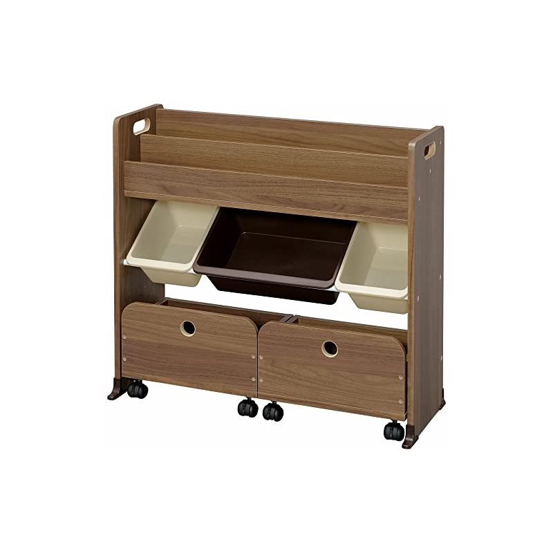 【即納】アイリスオーヤマ おもちゃ箱 収納カート付き ブラウン 幅86.3奥行34.7高さ79.8cm トイハウスラック STHR-13 10,507円