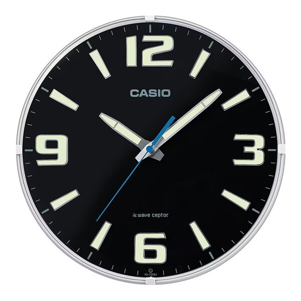 IQ-1009J-1JF ブラック 電波掛時計 (ネオブライト)