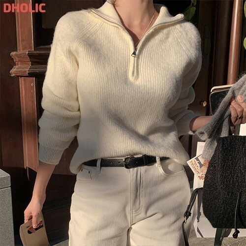 [メガ割りSALE]ラグランハーフジップニット 5,789円