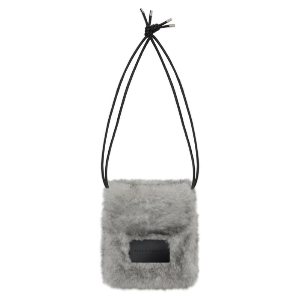 TREEMINGBIRD Volume Fur String Mini Bag Light Gray TM2