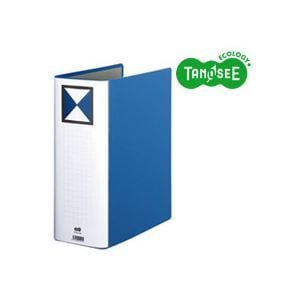 （まとめ）TANOSEE 両開きパイプ式ファイル A4タテ 100mmとじ 青 30冊
