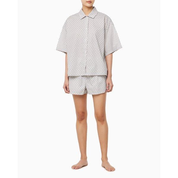25SS CK 女性 コットン ポプリン シャツ/ショーツ セット (QS7314-QS7411-VPR)