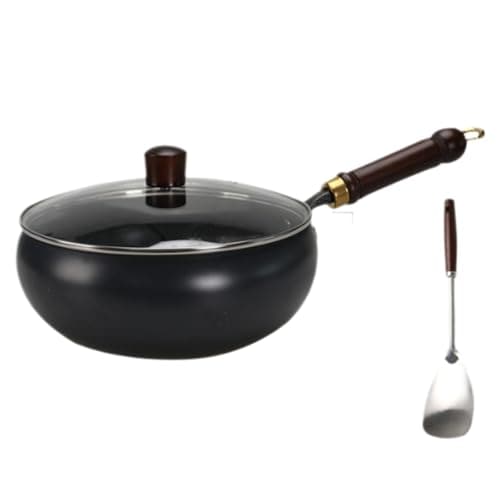 伝統鉄鍋 中華鍋 鉄手作り鉄鍋 焦げ付かない 鉄製中華鍋 錆びない 木柄 高級鉄製フライパン 化学コーティングなし 鉄分補給 軽量 省エネ ガス代節約 ガスおよび電磁調理器対応 野菜炒め 焼く 茹でる