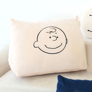 スヌーピーチャーリー顔極細さベッドヘッド三角灯クッション（綿付き）