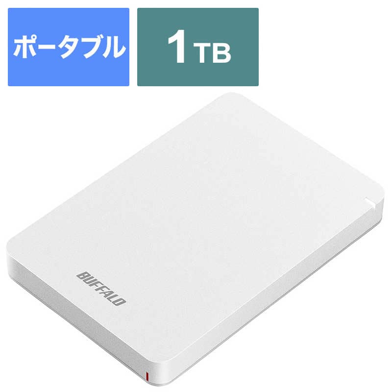 BUFFALO　外付けHDD ホワイト [ポータブル型 /1TB]　HD-PGF1.0U3-WHA