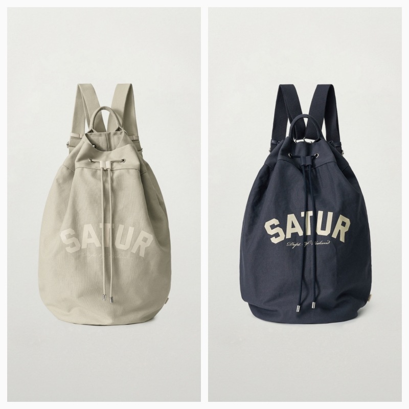 【SATUR】26SS Canvas Draw String Bag : 2colors
