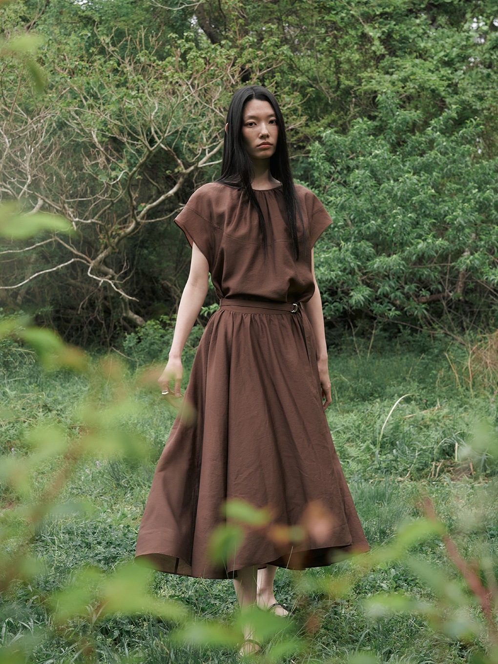 ドレープ アンバランス ワンピース