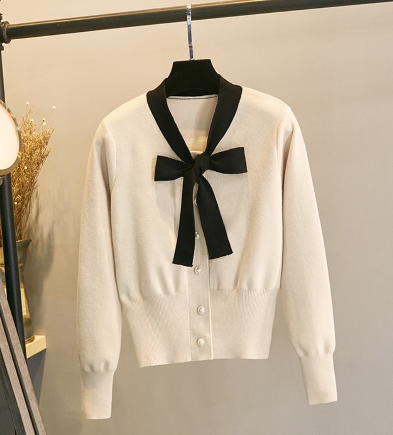 トップス デート モテアイテム ニットソー セーター 長袖 襟付き シフォン 可愛い きれいめ 上品 おしゃれ かっこいい 可愛い ラブリー キュート ガーリー クール モード系 セクシー