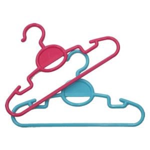 （まとめ）子供用ハンガー/衣類ハンガー [2本組] 重ね吊り 吊りスカート/ズボン可 [x30]