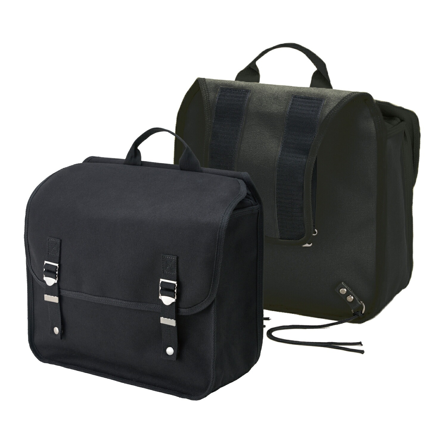 山城(yamashiro) 山城謹製 バイク用 サイドバッグ クラシックミリタリーサイドバッグ ブラック Lサイズ YK039BK/L