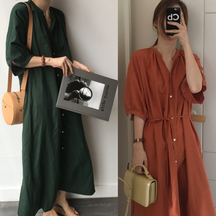 清楚で上品な無地で洗練された大人の女性を演出ワンピース レディースファッション