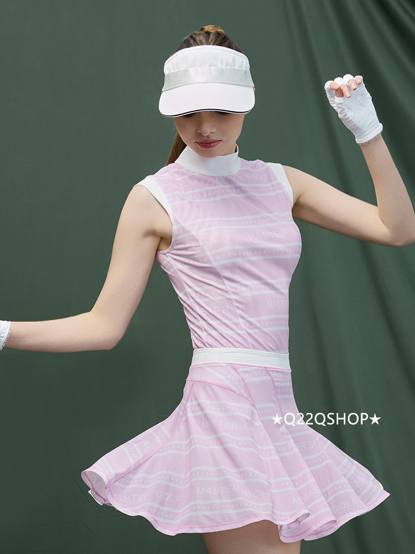 ゴルフウェア 2025 春夏 上下セット レディース 韓国風 ピンク 冷感 半袖 袖なし Tシャツ スカート 速乾 通気 スポーツウェア テニスウェア 女性 かわいい おしゃれ