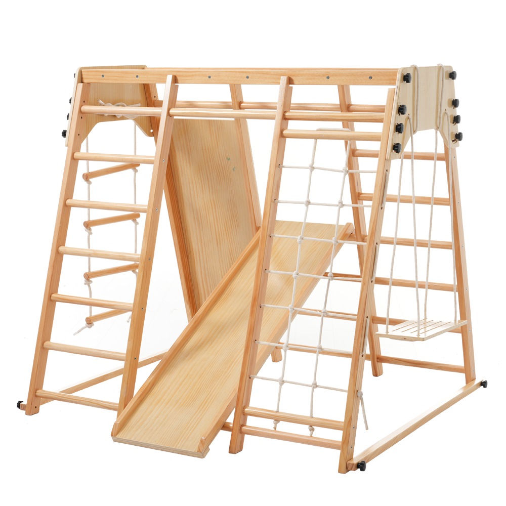 【国内即発送】218ジャングルジム 天然木 すべり台 滑り台 屋内 室内用 室内遊具 キッズ226