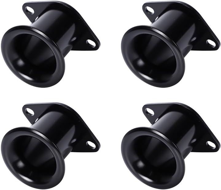 アルミ エアファンネル カール 44x72mm トヨタ AE86等 汎用 社外品 キャブレター 交換 4個セット ブラック( 4個セット（ブラック）)