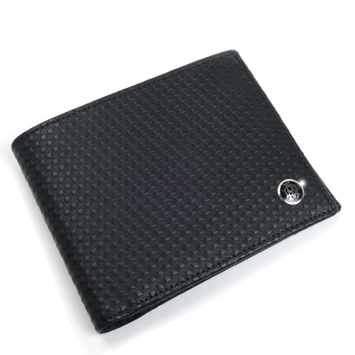 Dunhill ダンヒル 二つ折り財布 MICRO D-EIGHT ブラック L2G330A メンズ 中古 美品