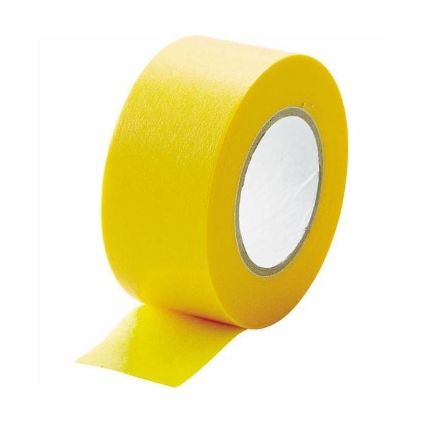 （まとめ）建築塗装用マスキングテープ 幅24mmx長さ18m イエロー 1パック（5巻）[x20]