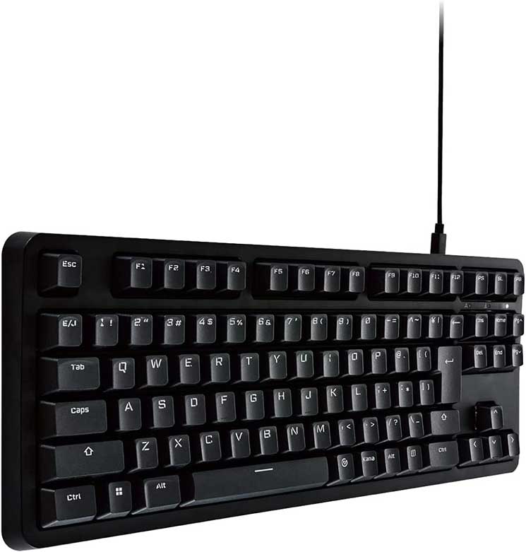 ゲーミングキーボード 【V custom】 有線 着脱式ケーブル メカニカル ( 銀軸 / スピードリニア ) 日本語配列 テンキーレス ブラック