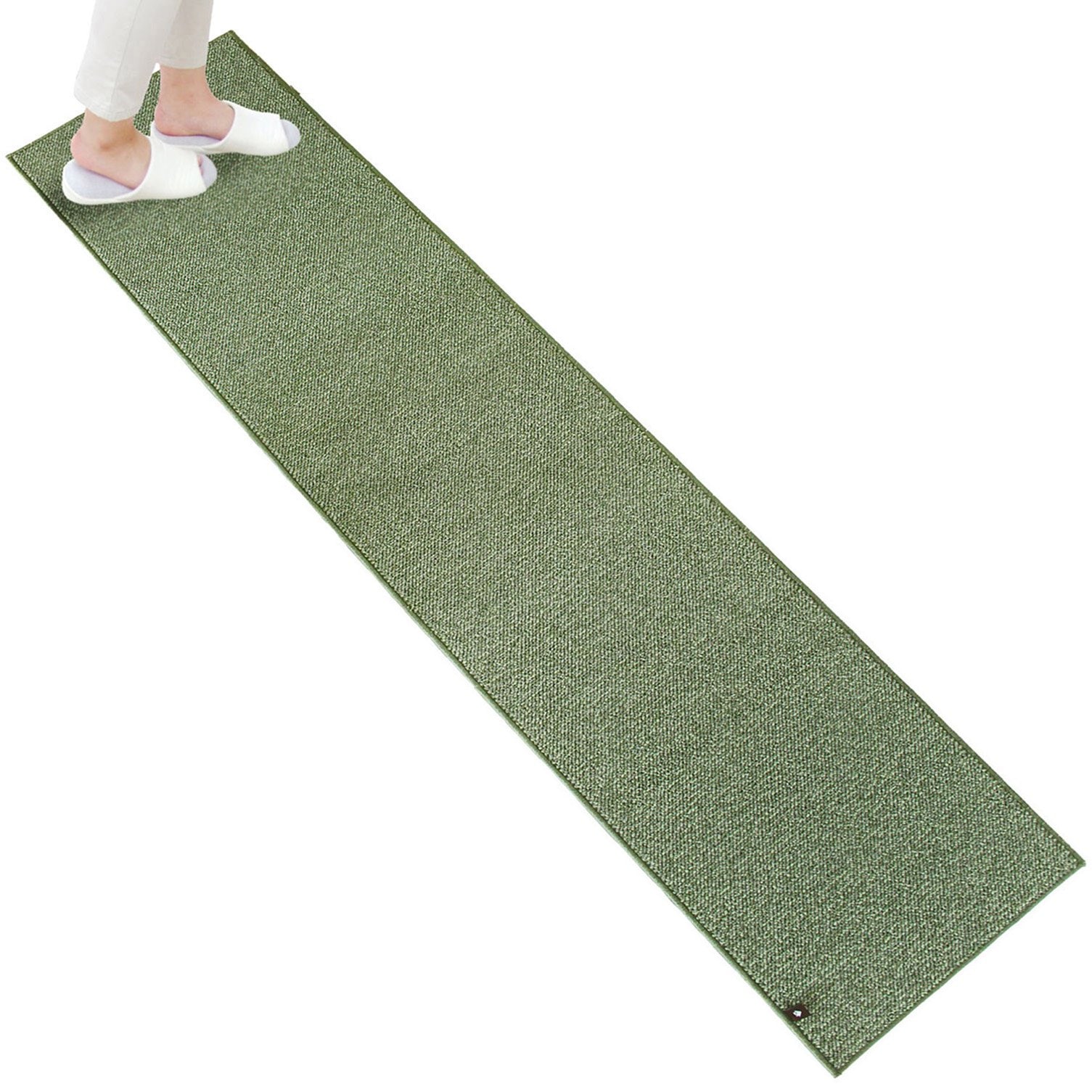 オカ PLYS base (プリスベイス) キッチンマット 約45×240cm (グリーン) 日本製 洗える