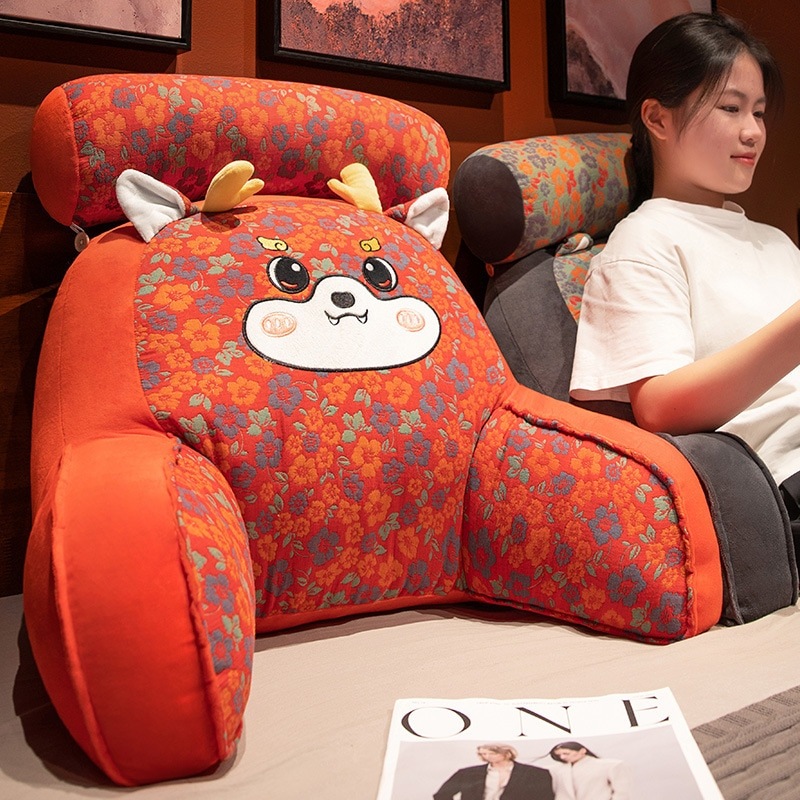 ドラゴンベッドサイドクッションソフトカバーソファ枕シートウエストサポート枕大きなバックベッド読書妊娠枕