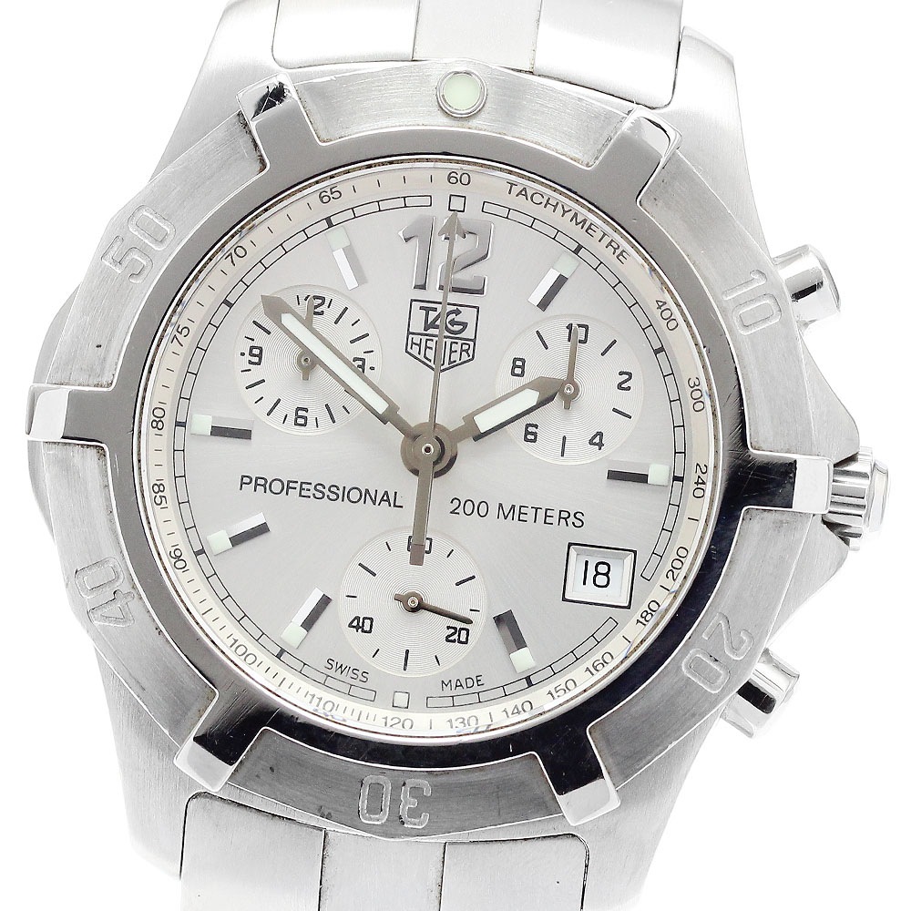 タグホイヤー TAG HEUER CN1111 エクスクルーシブ デイト クロノグラフ クォーツ メンズ 保証書付き_905479【中古】