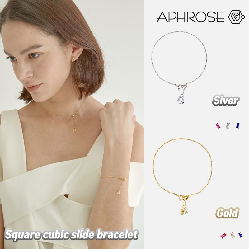 Square cubic slide bracelet 韓国ファション 正規品