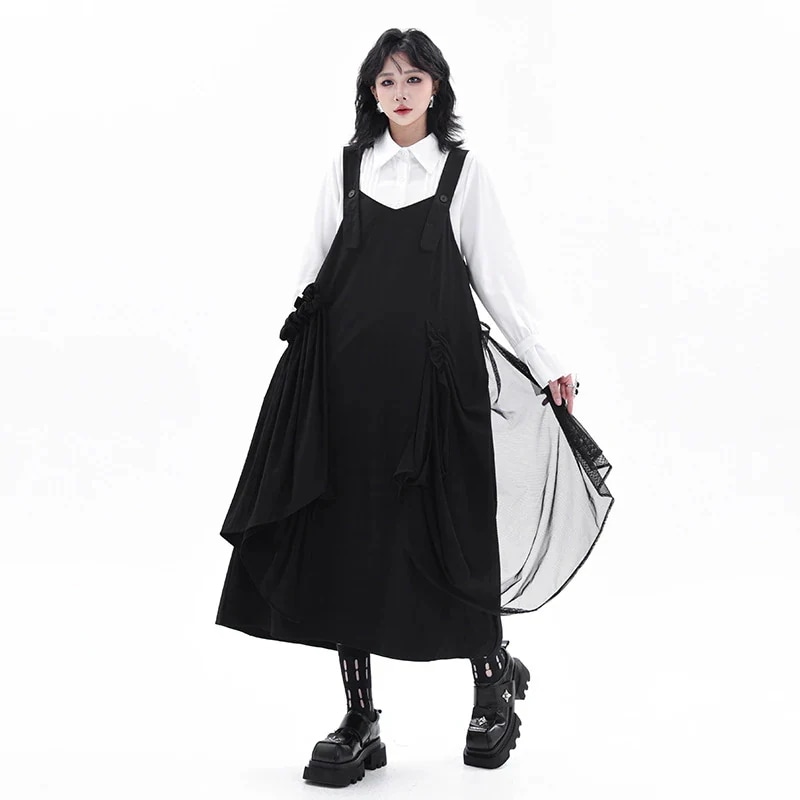 ノースリーブワンピース バックワンピース 新作 ゆったり 大きいサイズ スリム ロングワンピース