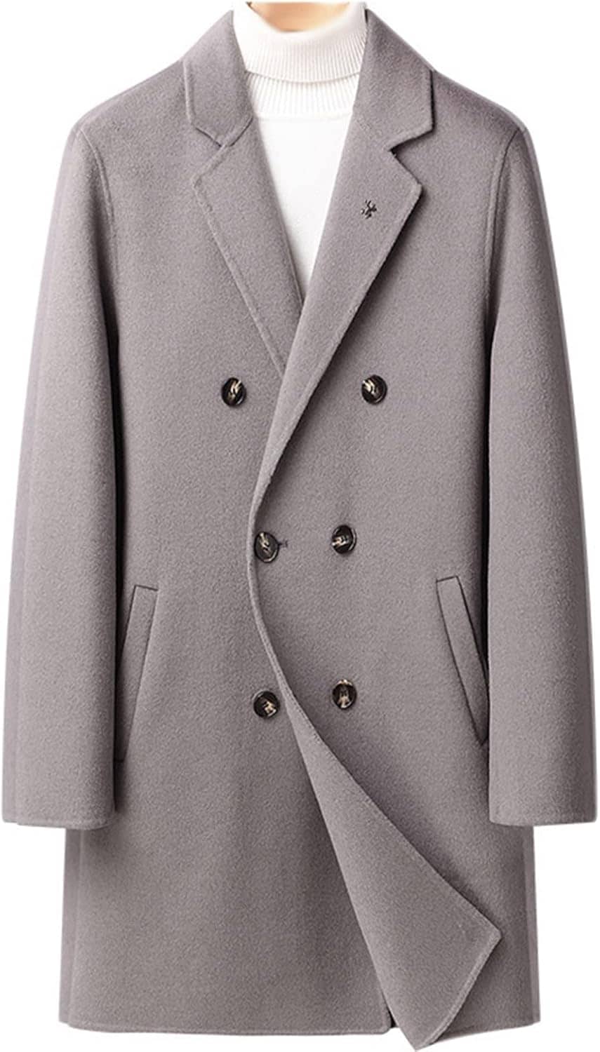 メンズ コート 80％ ダブルフェイス ロングコート ダブルブレスト チェスターコート 冬服 ビジネス メルトンコート シンプル テーラード 防風 防寒着 紳士服 スリム デイリー デート