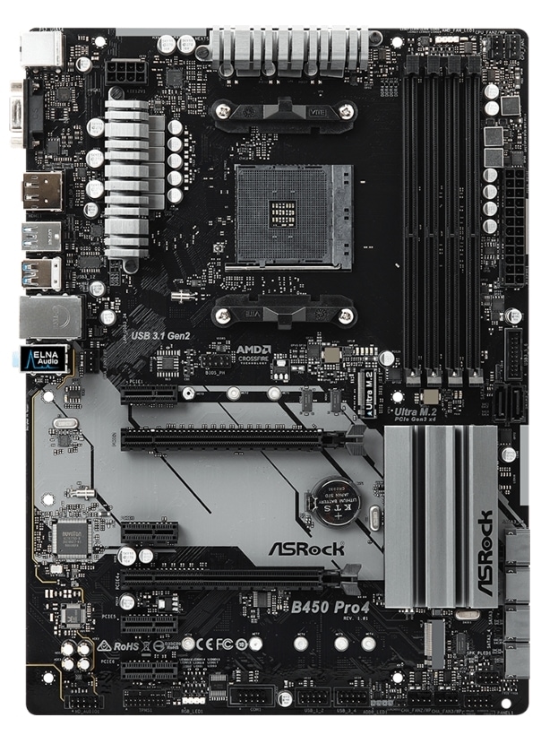 ASRock B450 Pro4 AMD B450 socket AM4 DDR4 3200+ ATX Motherboard