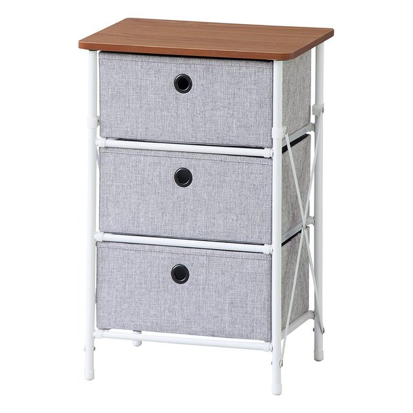 簡単組立チェスト3D グレー W40×D30×H59 LFS-701GY