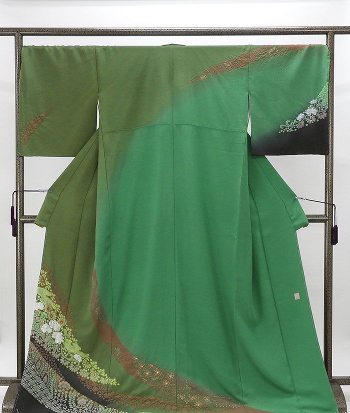 訪問着 未着用美品 正絹 十日町友禅 滝泰謹製 絞り辻が花模様 身丈170.5cm 裄丈70.5cm 訪問着 未使用 新古品 着物 結婚式 入学式 卒業式 b4084