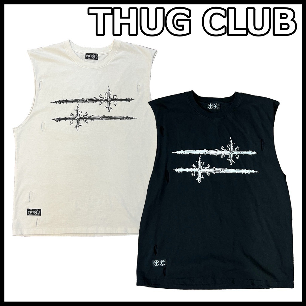 [THUG CLUB] Cross T Sleeveless/追跡付 Qoo10] 【Thug Club】Cross T S : メンズファッション