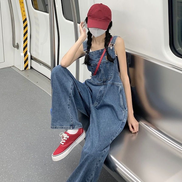 【韓国ファッション】オーバーオール デニム つなぎ ルーズ ◇ルーズシルエット カーゴ オーバーオール◇[品番：OCGW0002536