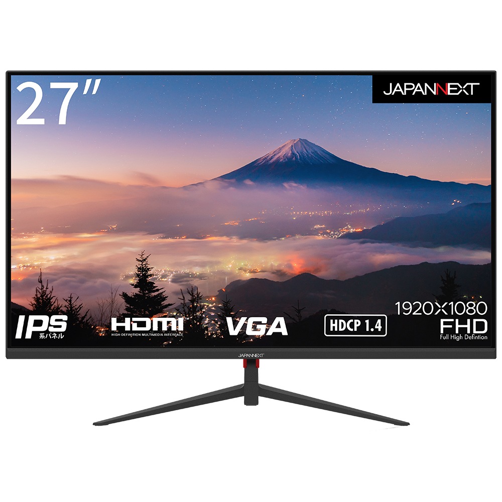 JAPANNEXT（ジャパンネクスト） 27型 液晶ディスプレイ（フルHD/14ms/IPS/ノングレア/HDMI/VGA/スピーカー搭載/FreeSync/フリッカーフリー/ブルーライト軽減） J