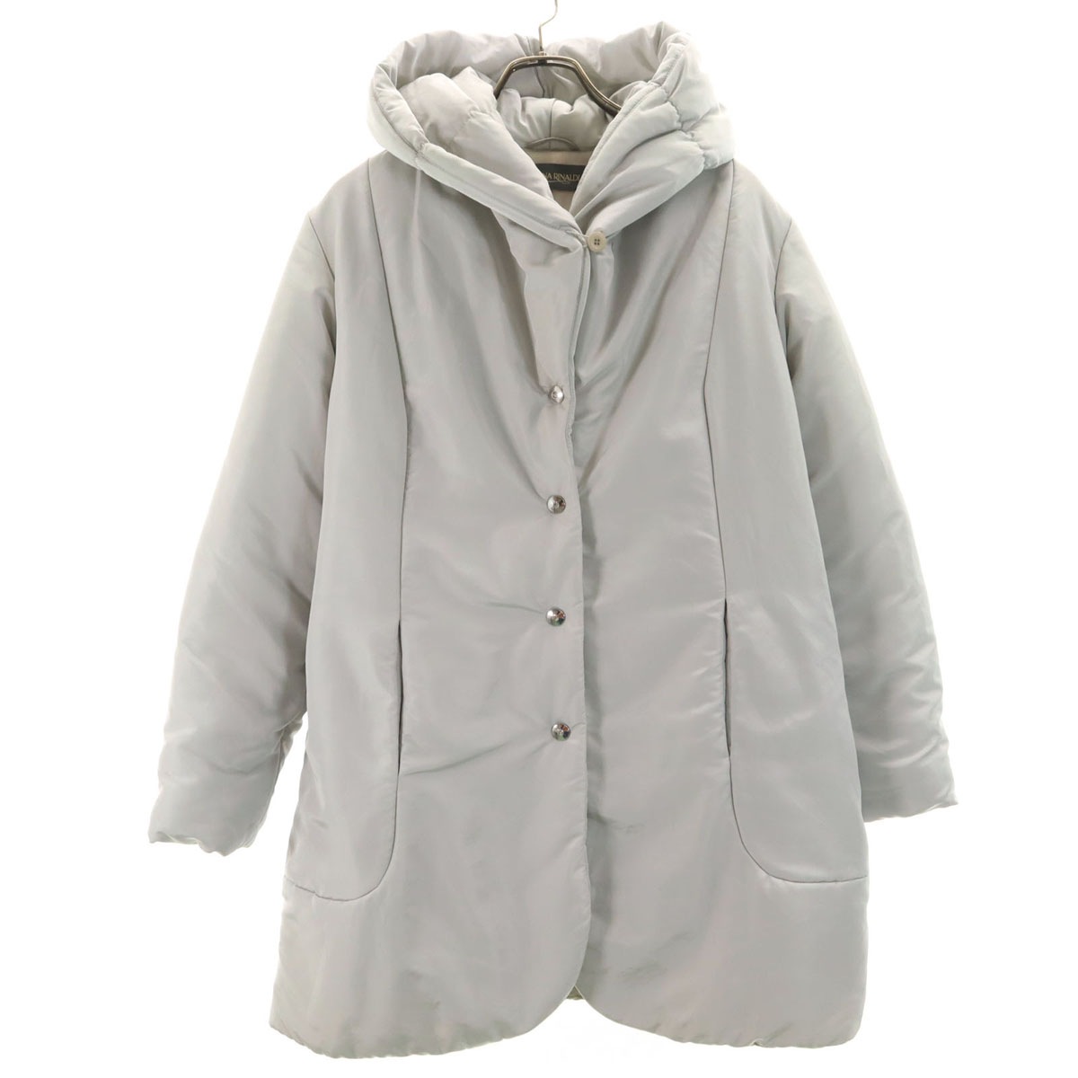 MARINA RINALDI マリナリナルディ フーデッド 中綿コート 17 グレー レディース 古着