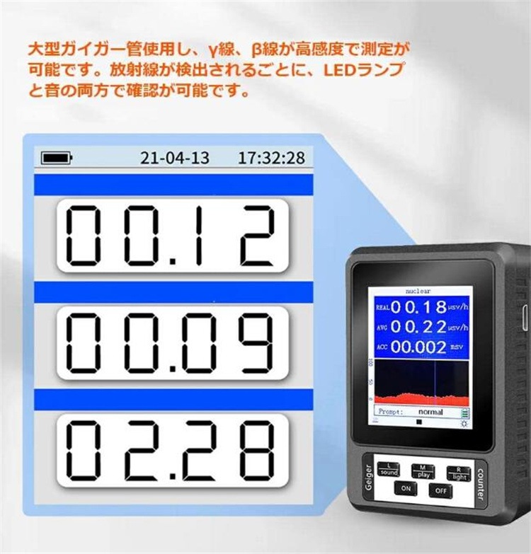 激安セール 電磁 核放射線検出器 放射線検出器核放射能 デジタルLCDスクリーン コンパクト 放射線測定器 精密検査 ガイガーカウンター