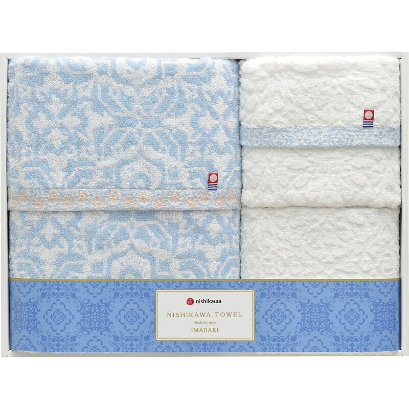 （ギフト）西川 今治バスタオル&フェイスタオル2P