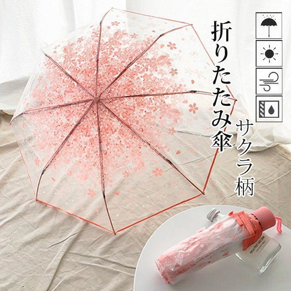 Qoo10] カサ折りたたみ傘透明ビニール傘雨傘レディ