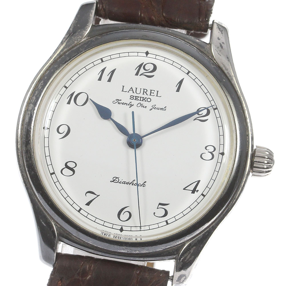 セイコー SEIKO 4S24-0040 ローレル 琺瑯文字盤 ヴィンテージ 手巻き メンズ 内箱付き_715351【中古】