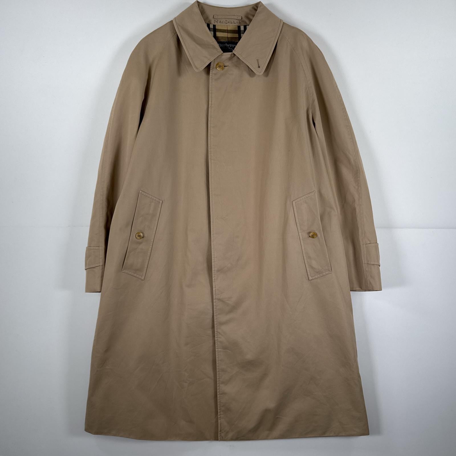 古着 80s/80年代 ヴィンテージ バーバリーズ Burberrys 長袖 ステンカラーコート ロング ノバチェック ジャケット イングランド製 ベージュ メンズ