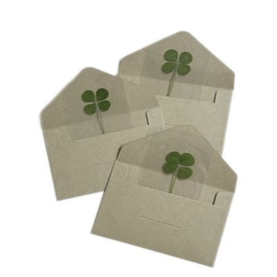 Qoo10] 韓国しおり四葉のクローバー 幸運カード : 文具
