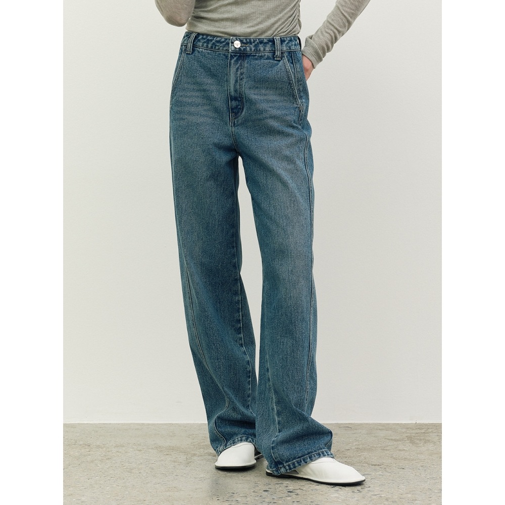 エーティーコーナーインチジョンデニムパンツブルー (AEPA4A4D2B2)