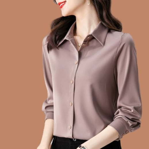 トップス シャツ シフォンシャツ ブラウス 袖付き 長袖 襟付き 角襟 前開き かわいい 大人可愛い きれいめ シンプル 大人 上品 おしゃれ かっこいい 大人女子 レトロ こなれ感 クール