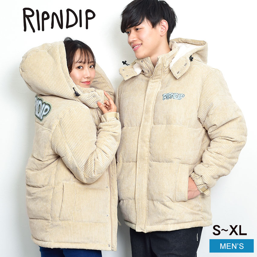 INTERTWINED CORD PUFFER JACKET RND8004 メンズ アウター 長袖 ダウン ダウンジャケット フード コーデュロイ ブランド おしゃれ ストリート