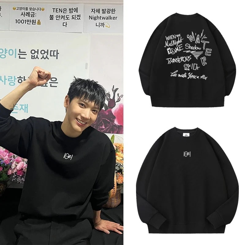 Wayv Wayv Vten Li Yongqin コンサート ラウンドネック プルオーバー コットン トップス ルーズ 春秋 スウェットシャツ