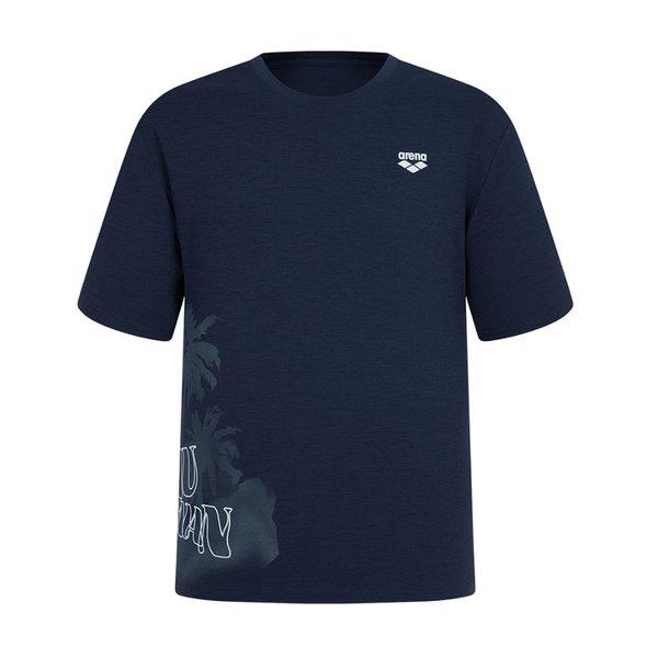 男性用ビーチネオ保護リラックスフィット半袖ラッシュガード水着(A6BM1PR01)NVY