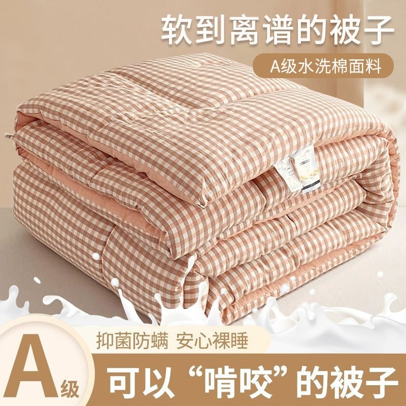 未印刷スタイルキルト冬キルト厚手の冬綿キルト春秋キルト学生寮シングル冬キルトコア四季キルト 4,638円